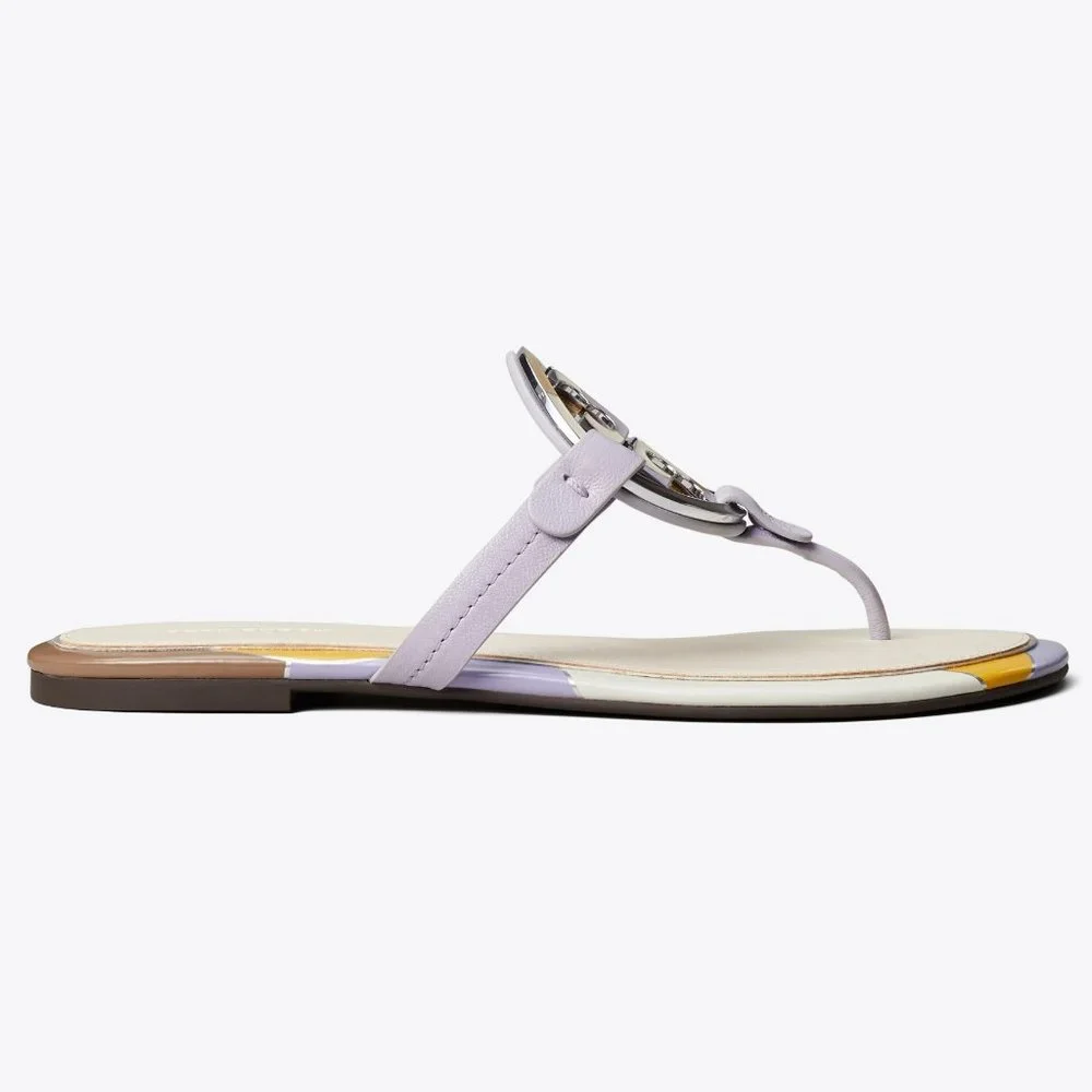 Tory Burch $258 MILLER ENAMEL LOGO SANDAL Spring Lavender Lilac